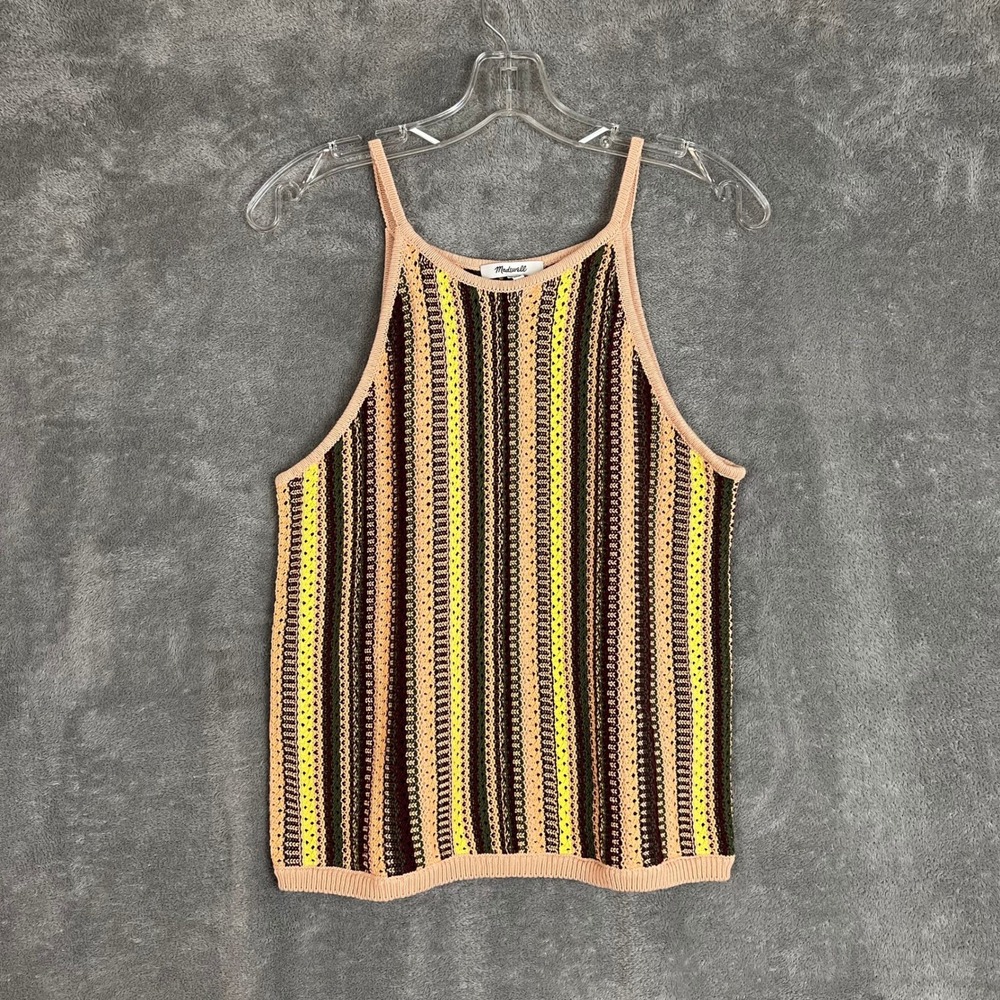 Madewell Sleeveless Top Womens Medium Multicolor‎ Crochet Knit NWT